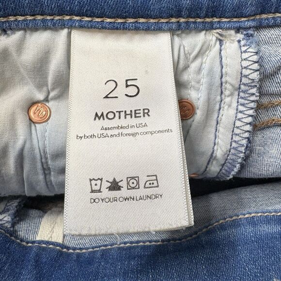 Mother The Weekender Fray Chill Light Wash  Flare Leg Distressed Jeans Womens 25 - Picture 7 of 11